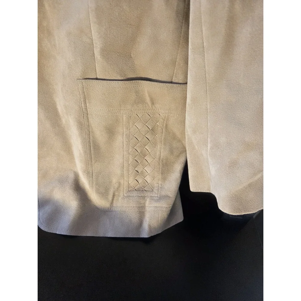 Princeton 1970 Suede Camel Suit Jacket, Vintage Tailored, Disco Era, Hong Kong